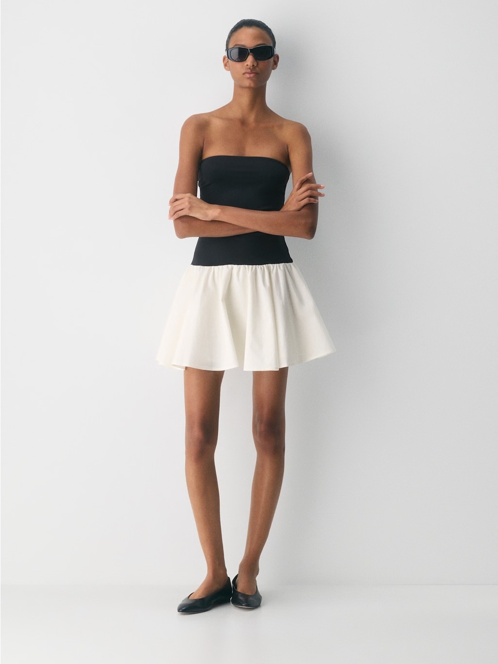 Aritzia Black & White Mini Dress XS